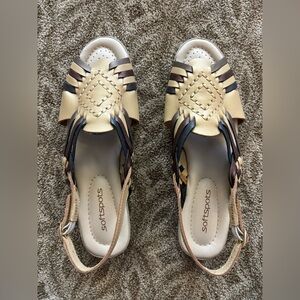 Softspots Kids Cream and Brown Sandals